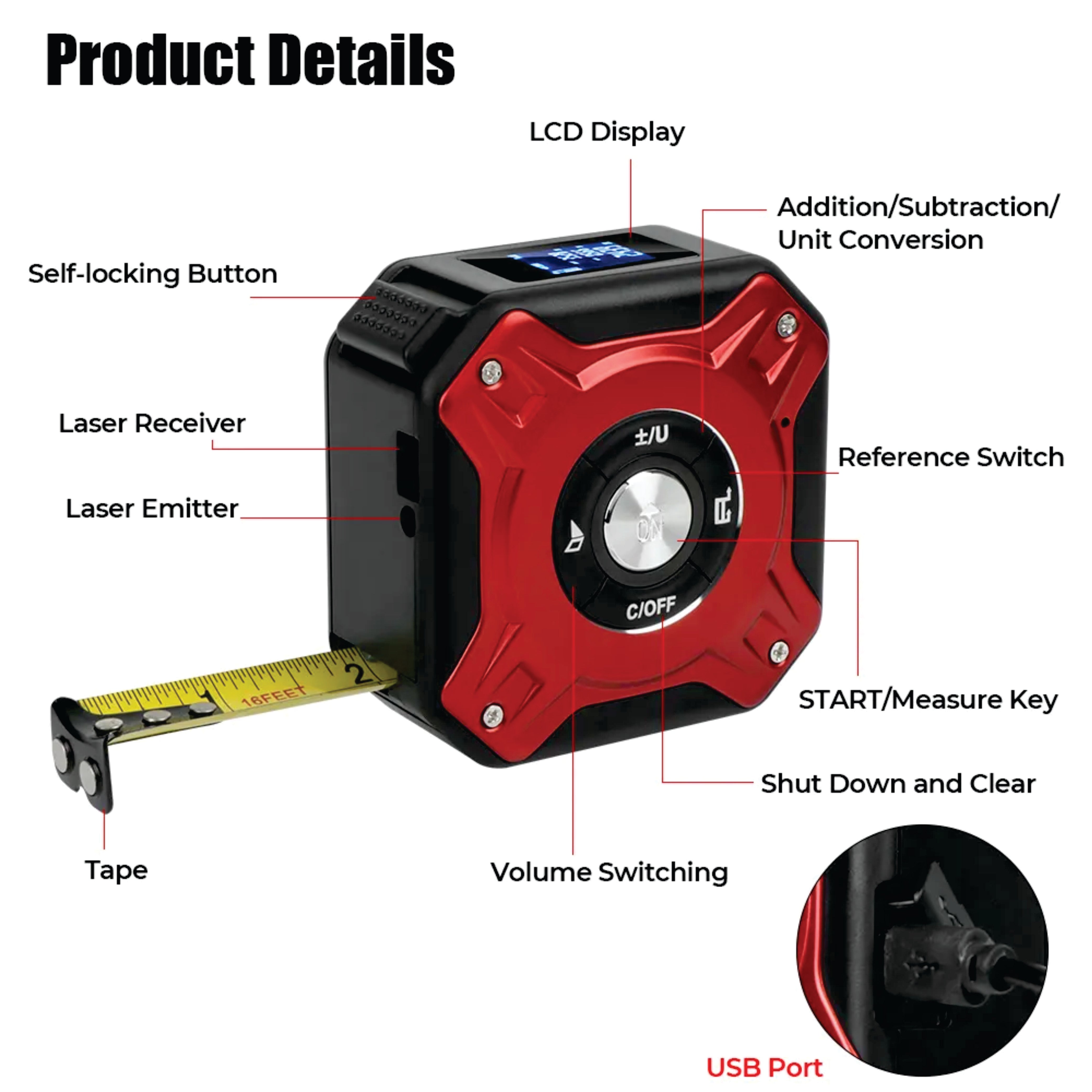 WINCHA LASER DIGITAL MULTIFUNCIONAL