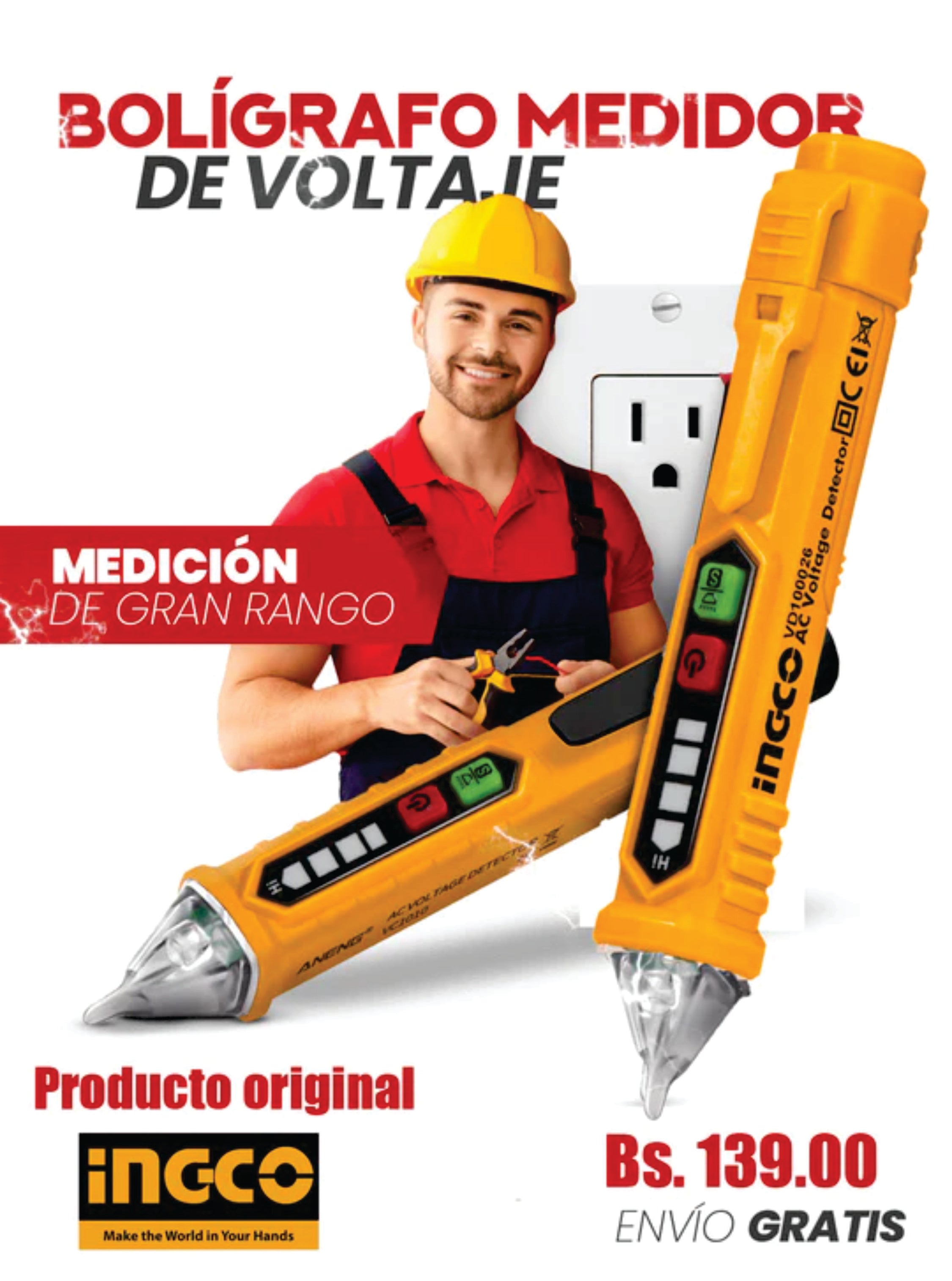 Detector de Voltaje Marca Ingco Original®